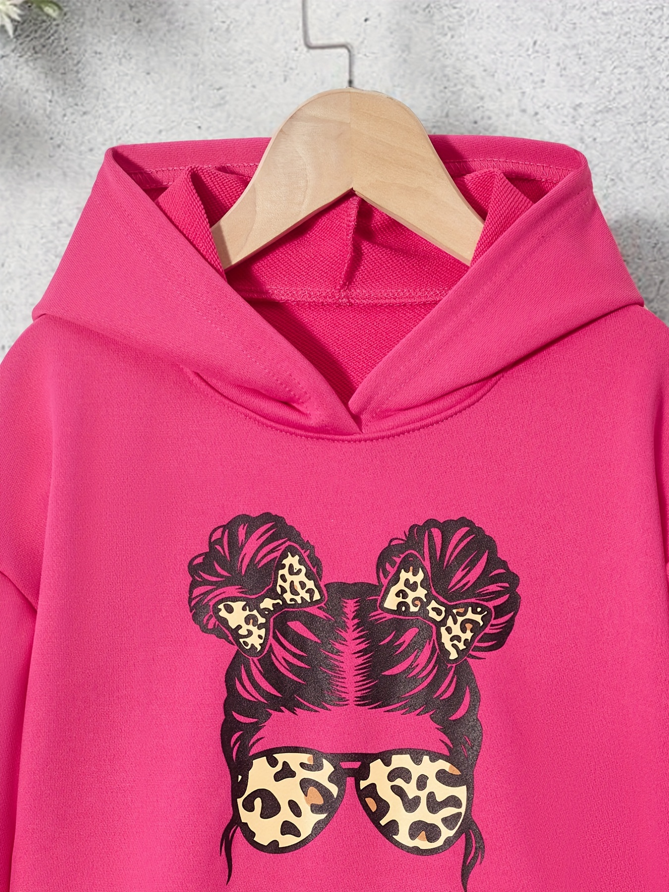 Hooded Minnie Mouse Printed Long Sleeve Girls' Sweatshirt and