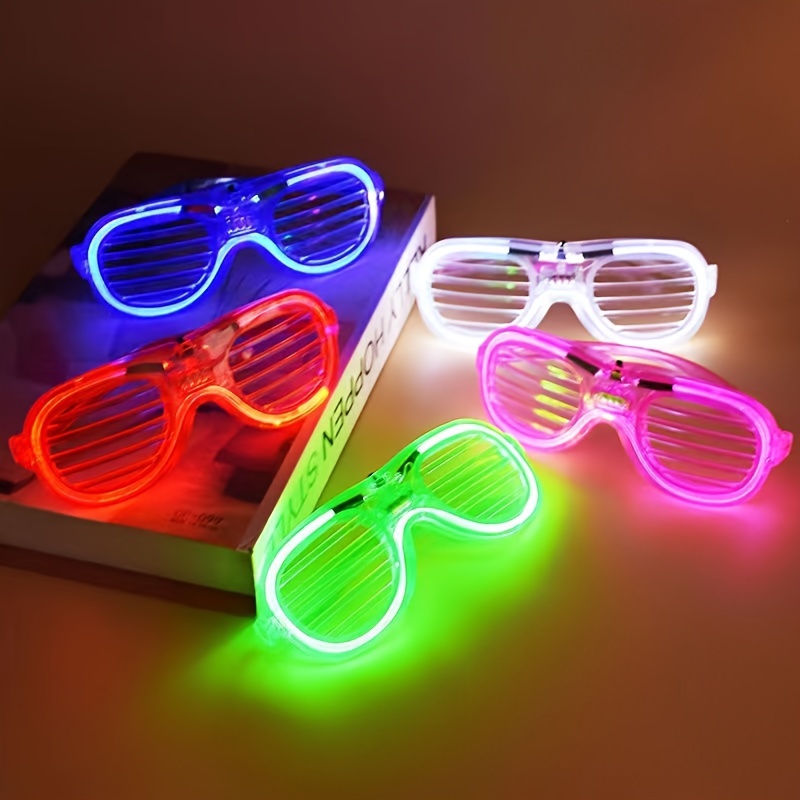 Yowivon Gafas LED iluminadas que brillan en la oscuridad, suministros de  fiesta de Halloween, accesorios para rave, gafas de neón, gafas de neón
