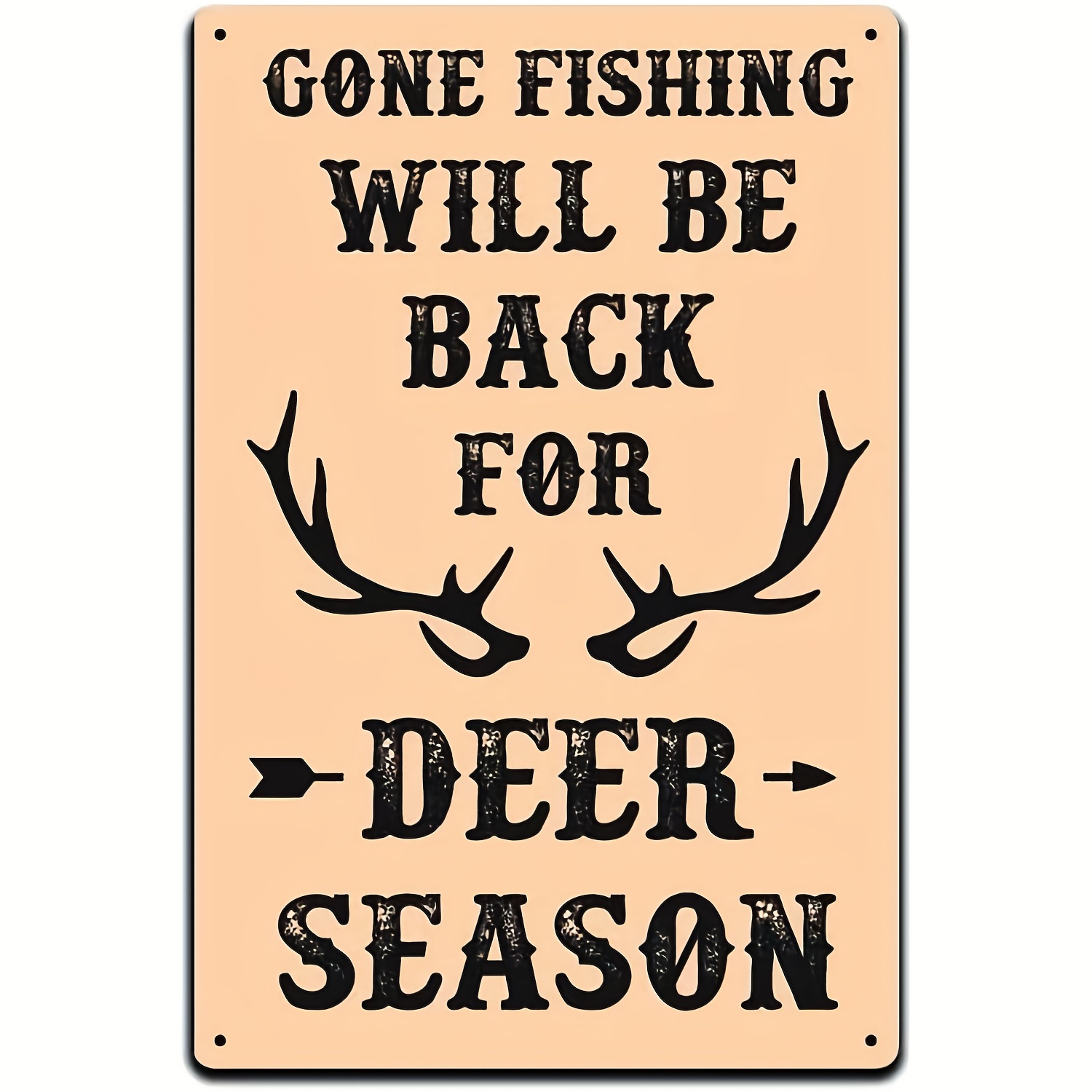 gone Hunting Back Soon 'm Going Fishing Metal Tin Sign - Temu New