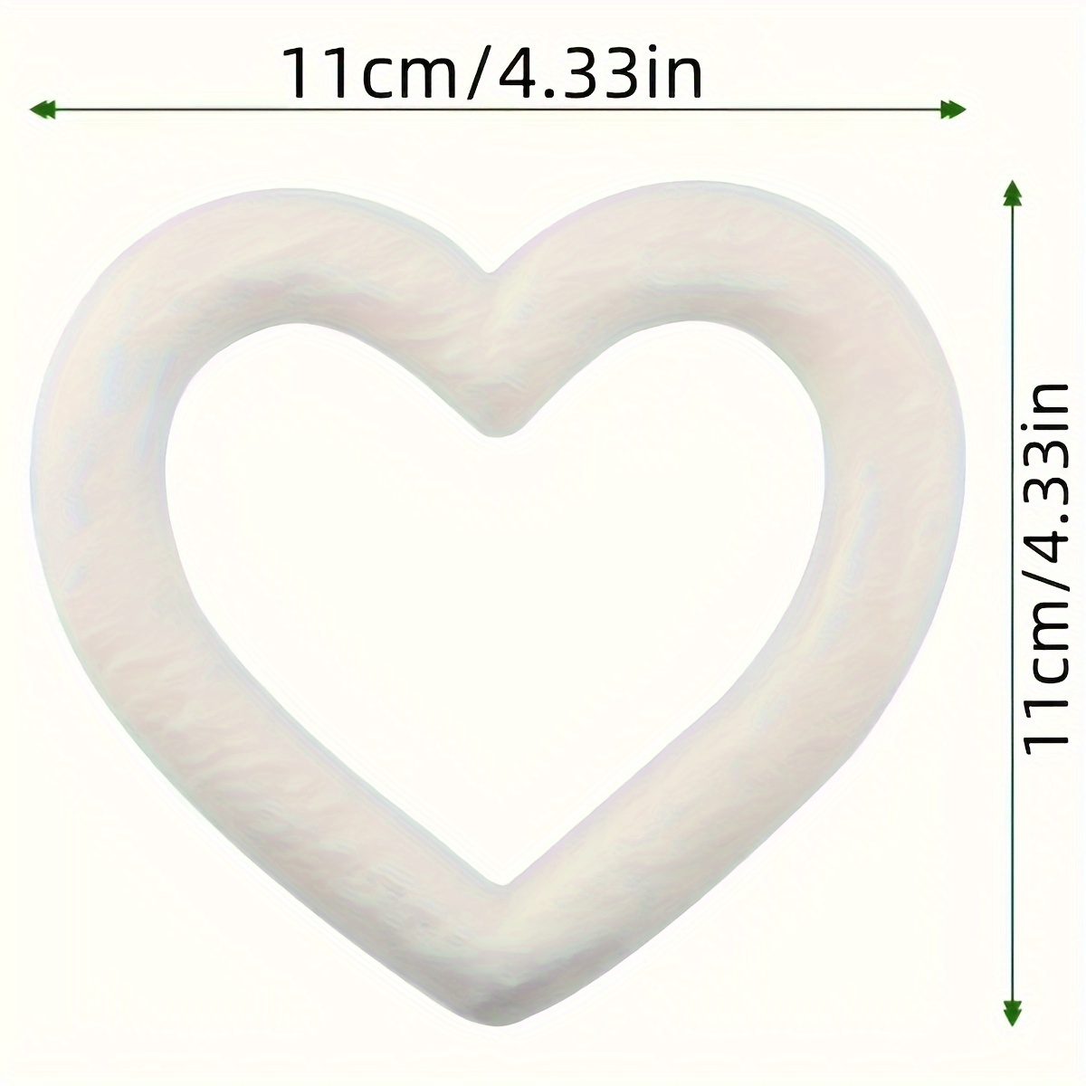 4pcs Heart-shaped Foam Wreaths, White Polystyrene Foam Rings