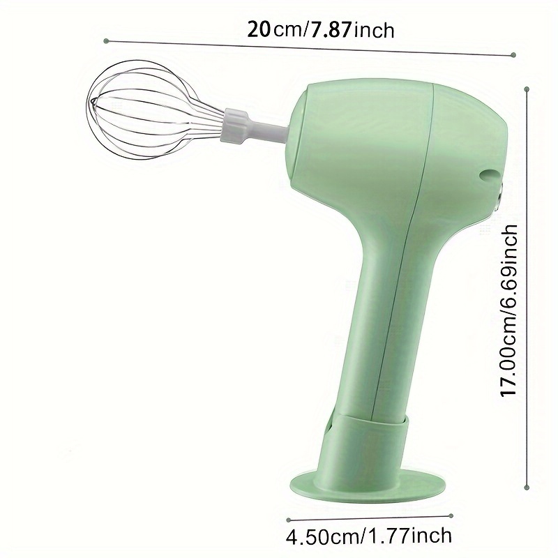 Mini Hand Mixer, Household Cordless Electric Hand Mixer,USB Rechargable  Handheld Egg Beater with 2 Detachable Stir Whisks with 3 Speed Modes for