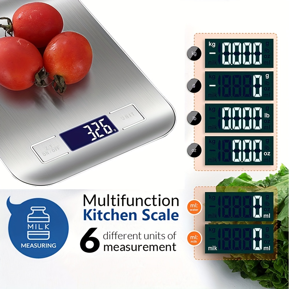 Digital Kitchen Scales Stainless Steel Lcd Electronic Smart - Temu