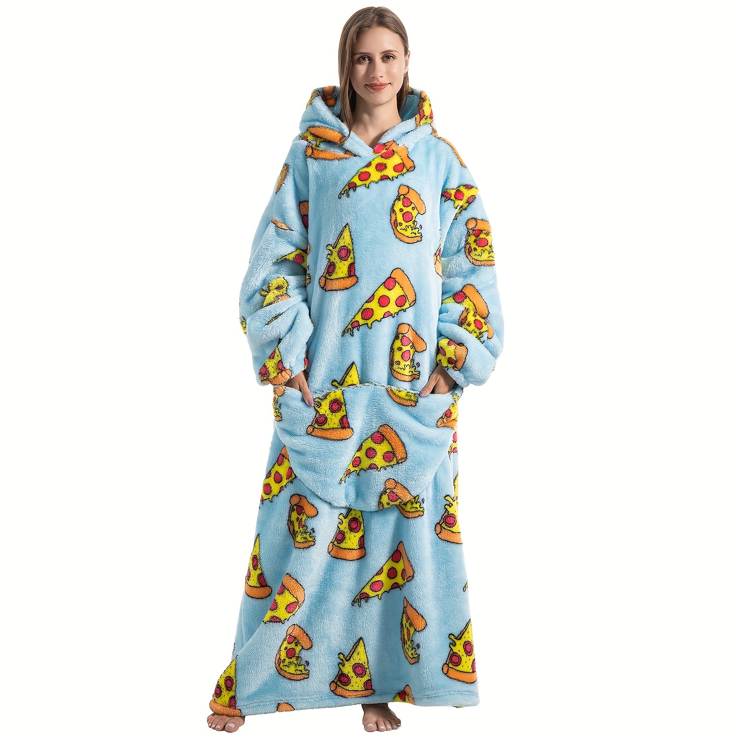 Extra Long Wearable Blanket Hoodie Sleeves Adult Super Warm - Temu