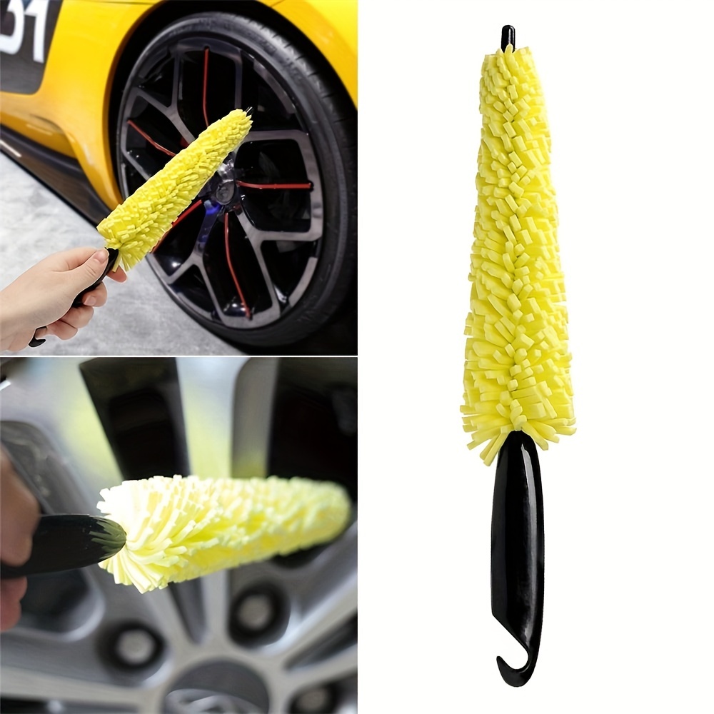 Car Wheel Tire Cleaning Brush Tool, Rim Scrubber Detailing Brush  Lightweight Grooming Brush Long Handle Truck for Vehicle Motorcycles