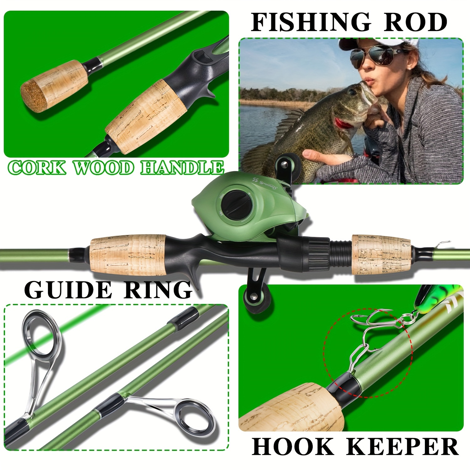 Sougayilang 2 Sections Fishing Rod Reel Combos Ultralight - Temu