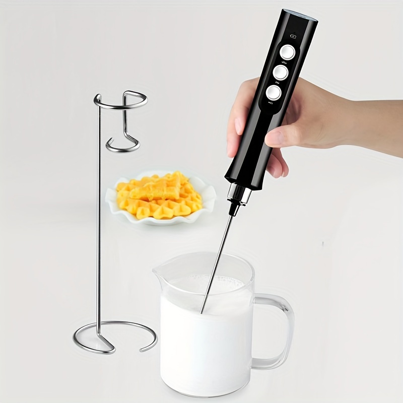 1pc Minimalist Electric Milk Frother With Holder