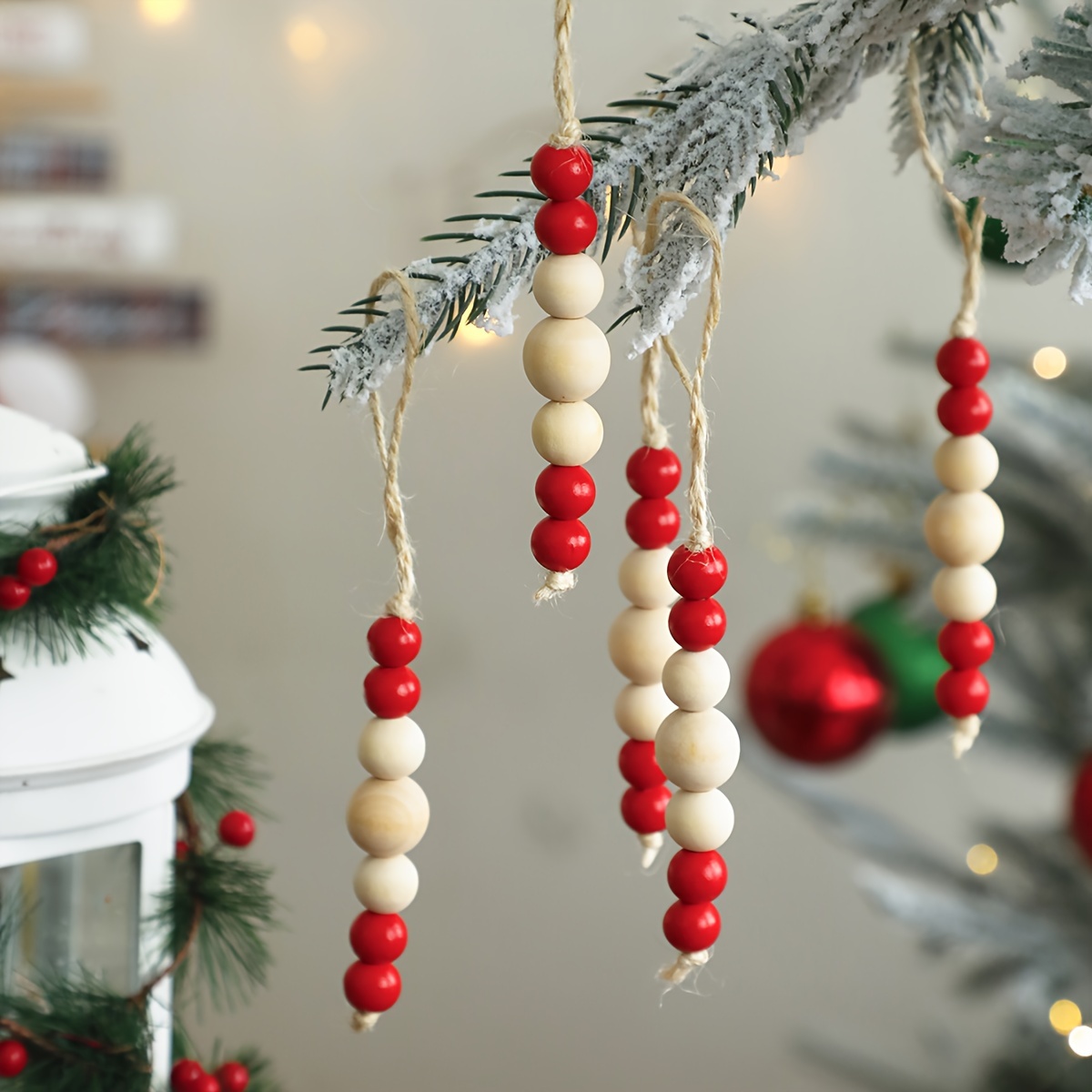 7 Ft Christmas Wooden Beads Rustic Xmas Bead Garland Round Craft Bead  Garland Vintage Farmhouse Bead Garland for Christmas Tree Decoration for  Holiday Mantle Fireplace Staircase 