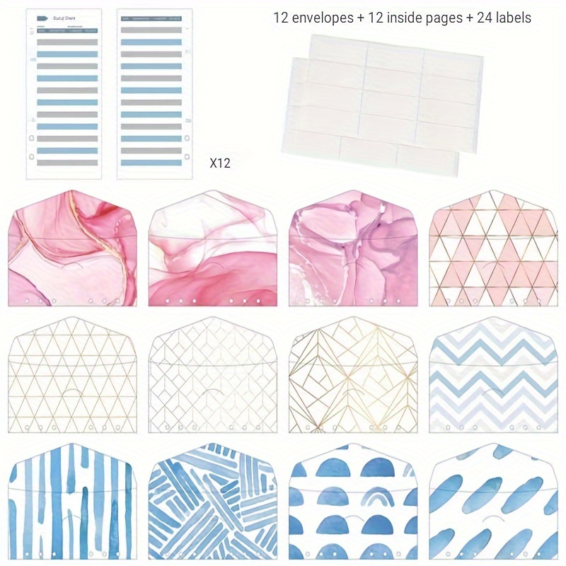 1 Ensemble D'enveloppes En Plastique Avec 13 Pochettes, 12