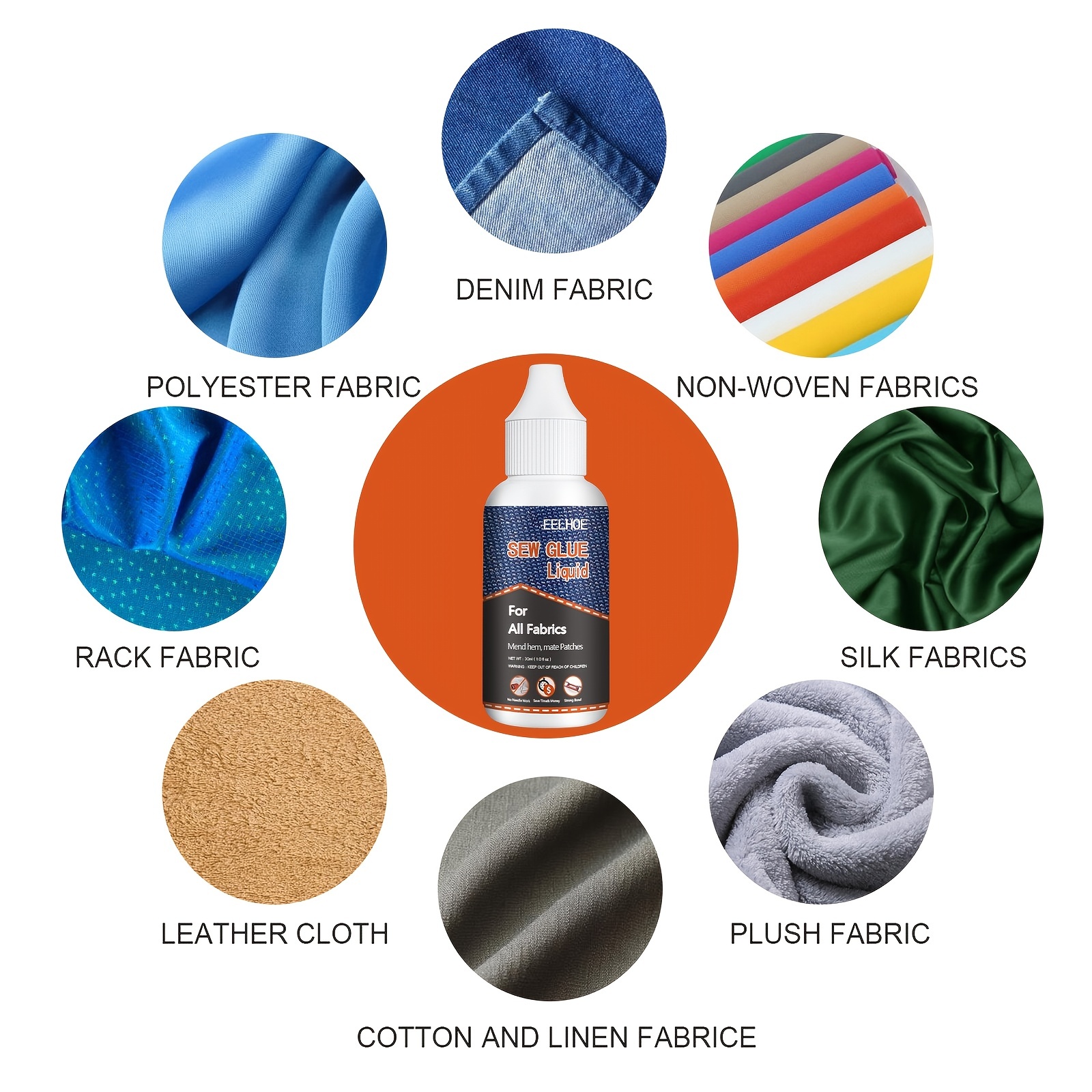  Fast Dry Fabric Glue, Fabric Fusion Permanent Fabric Sewing  Adhesive Glue, Cloth Repair Sew Glue DIY Speedy Fix For Clothing Jeans  Flannel Denim Leather Polyester Doll Repair