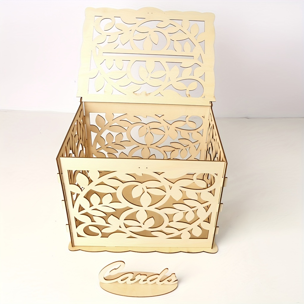 Wedding Card Box with Lock Rustic Wood Gift Box Card Holder for Wedding DIY/.