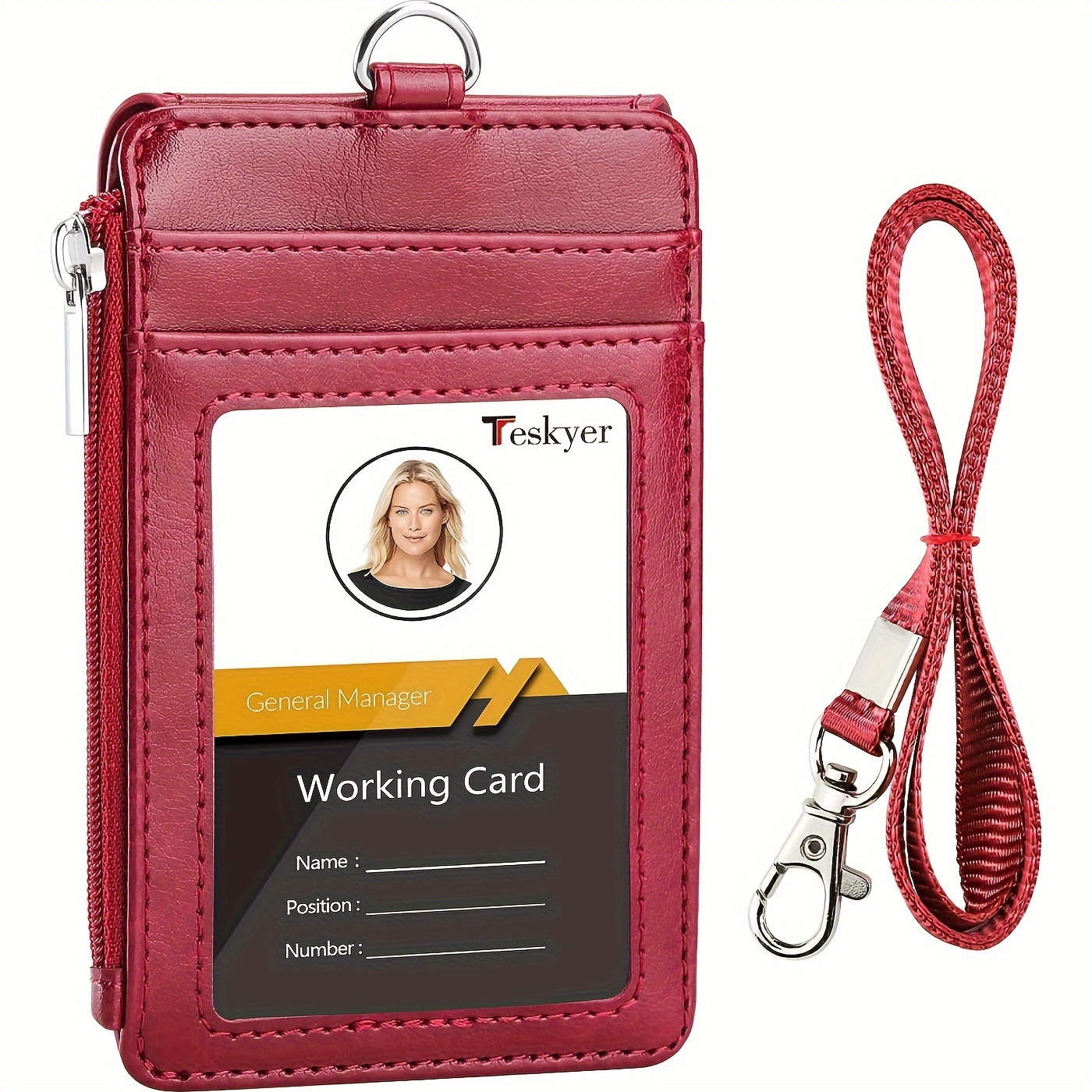 Lanyard Wallet for Women Zip id case with Lanyard id Holder (14)