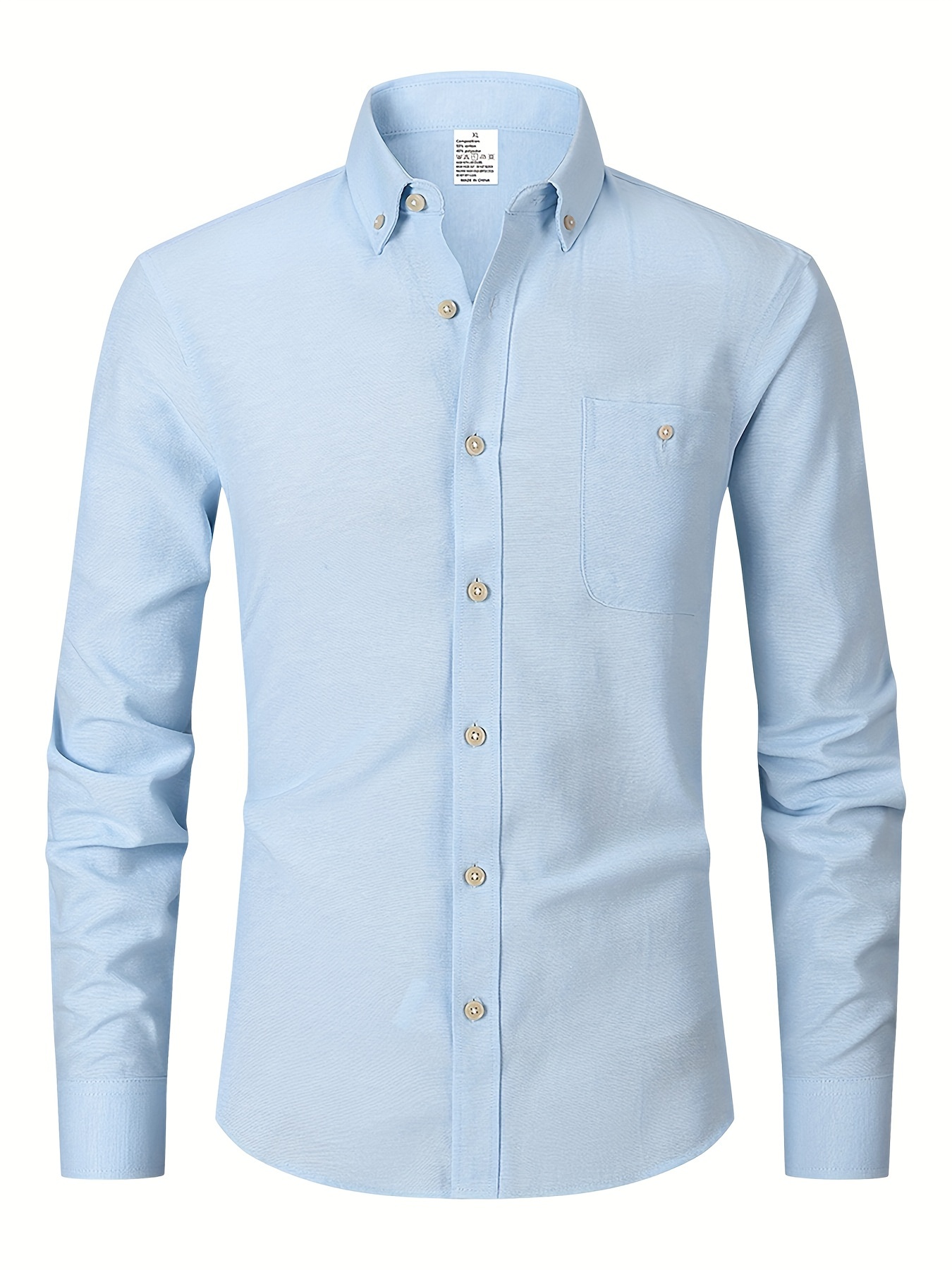 Camisa Para Hombre Primavera De Diseño Solo Pecho Camisas Manga