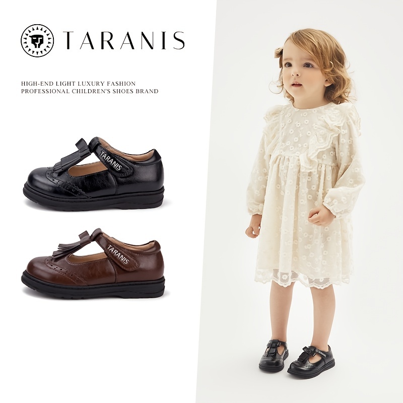 Taranis Toddler Classic Elegant Loafers Shoes Princess Party Dress Flats Uniform Oxford Performance Leather