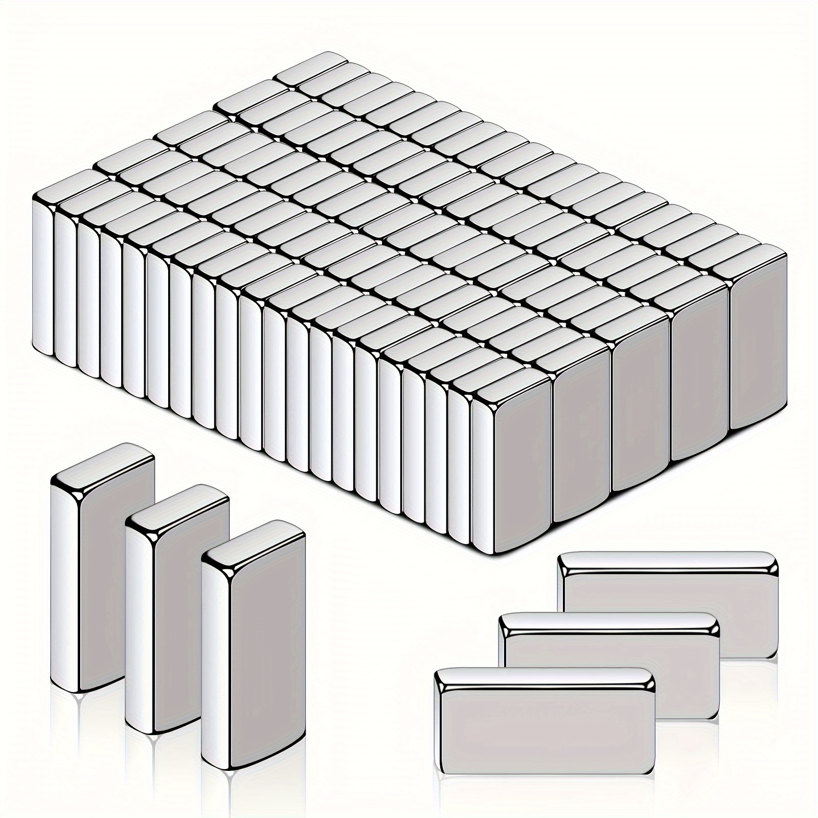 

100pcs Small Neodymium Magnets Bar, 10x5x2mm Strong Rare Earth Magnets Rectangular Neodymium Magnets Heavy Duty Magnets Tool For Storage, Whiteboard