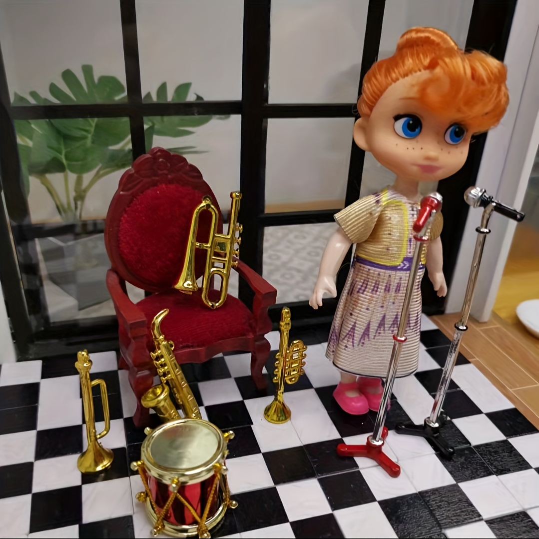 Dollhouse Miniature Drum Saxophone Instruments Classiques - Temu