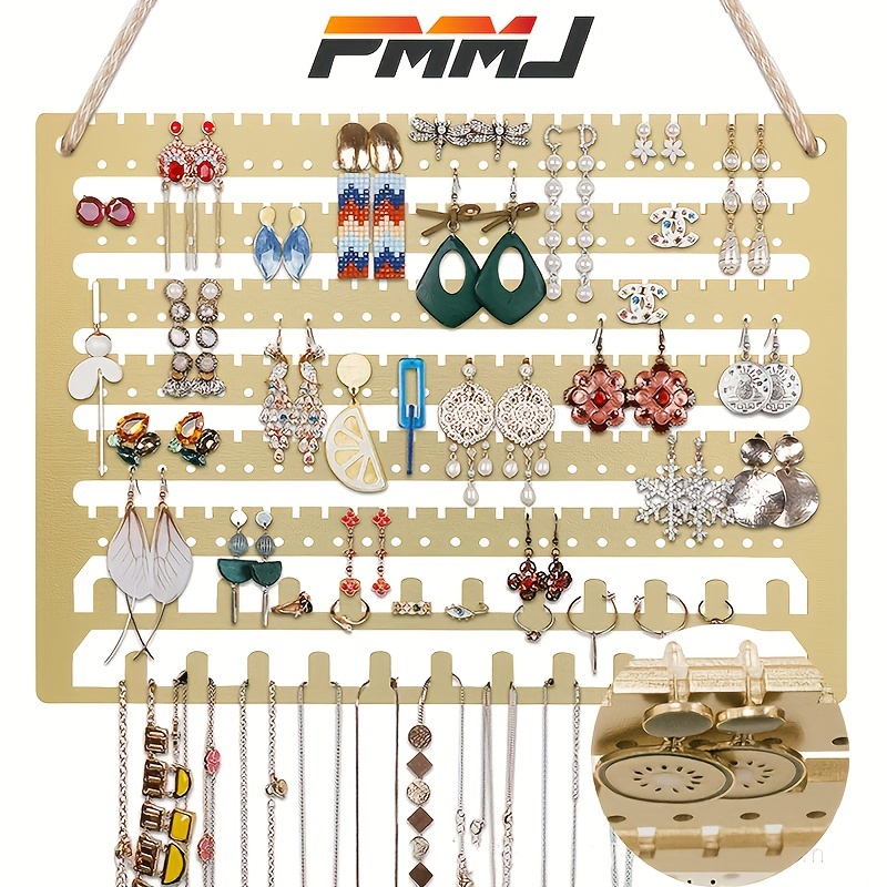 Organizador de aretes con tablero de corcho, organizador de joyas de  montaje en pared, estante de exhibición de collares, exhibición de joyas de