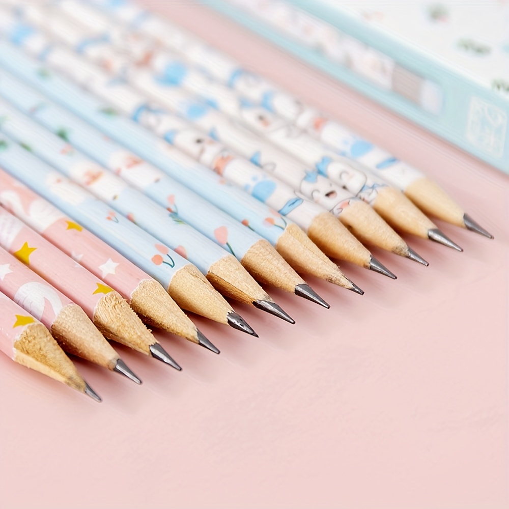 Multicolorful Pencils Wooden Pencil With Eraser Novelty Kids - Temu