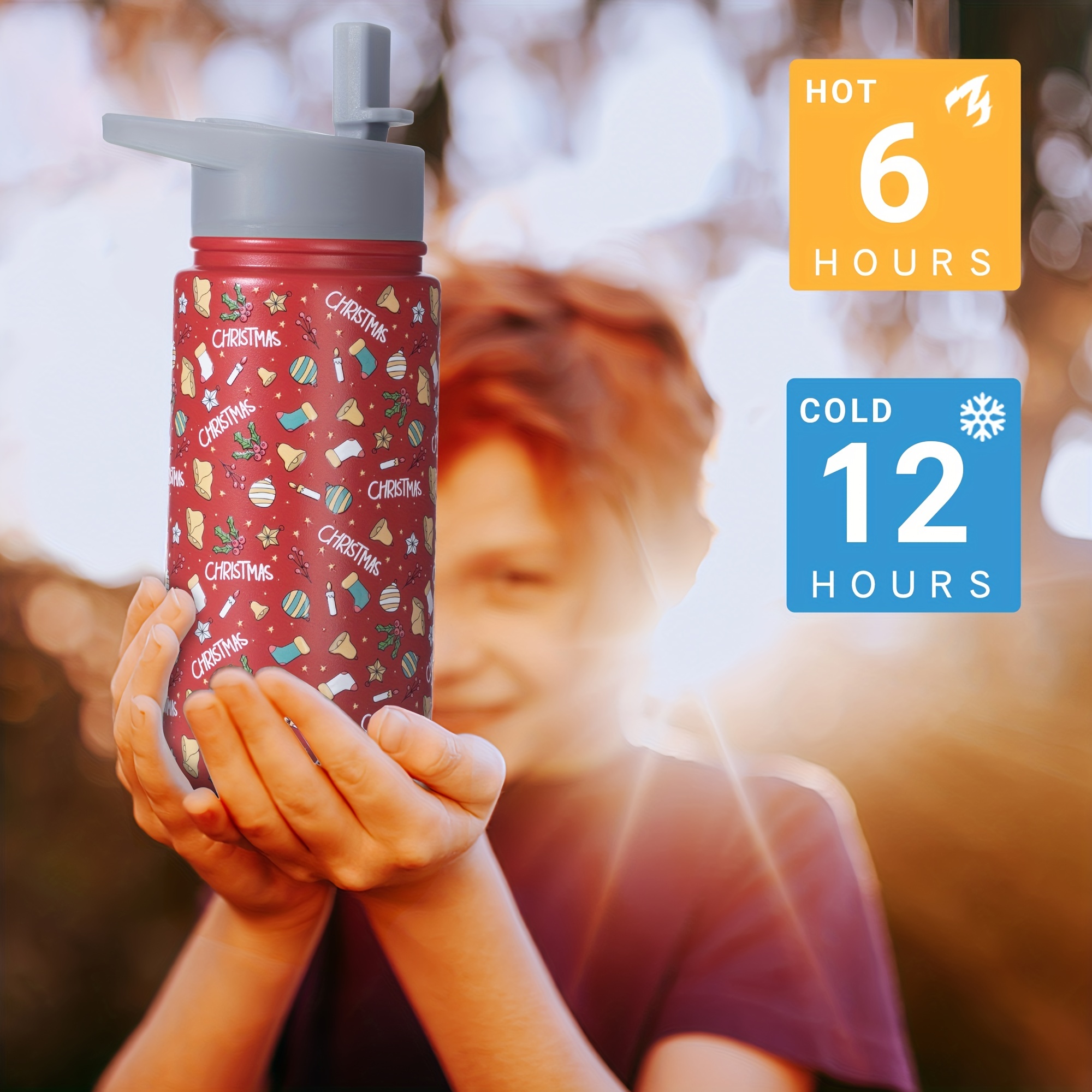 JIAOAO 2 Pcs Sublimation Sippy Cups Stainless Steel Straight