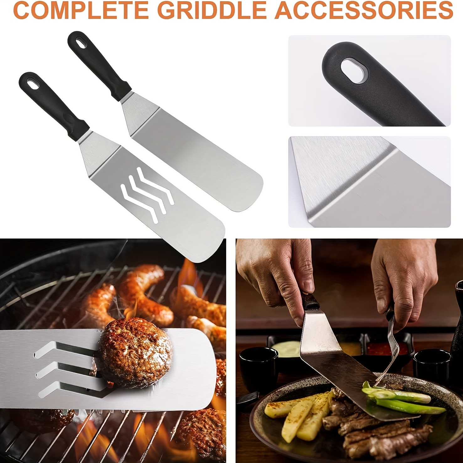 30pcs/set, Griddle Accessories Kit, Griddle Grill Tools Set For  Blackstone/Camp Chef, Professional BBQ Set With Spatula,Scraper,Egg  Ring,Tongs For Out