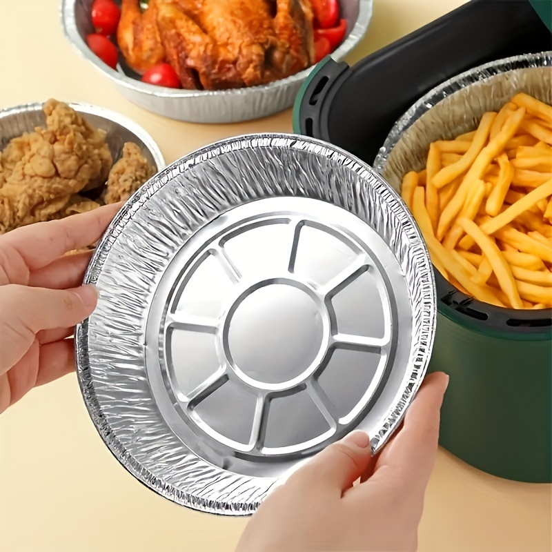 8inch Air Fryer Aluminum Foil Pans Non-stick Baking Tin Liner Pans