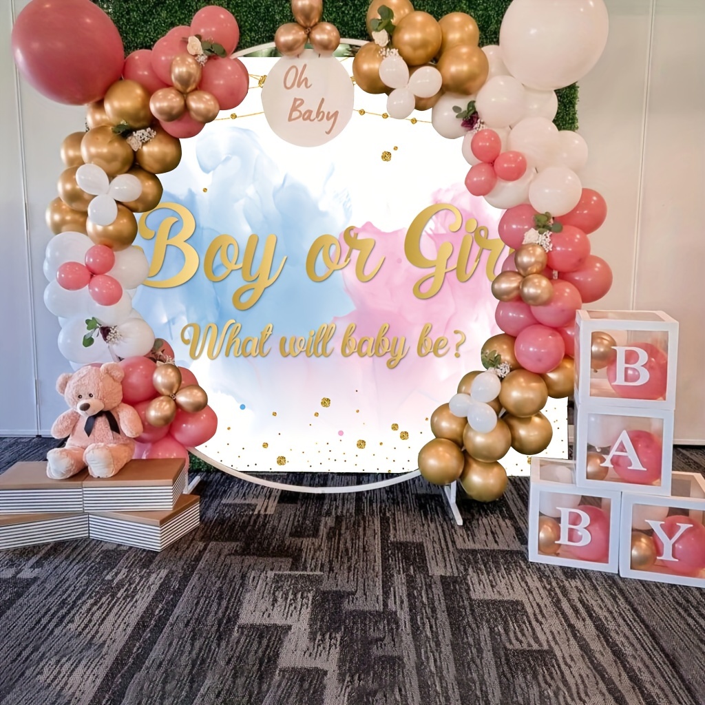 Gender Reveal Theme Party Decoration Polyester Background - Temu