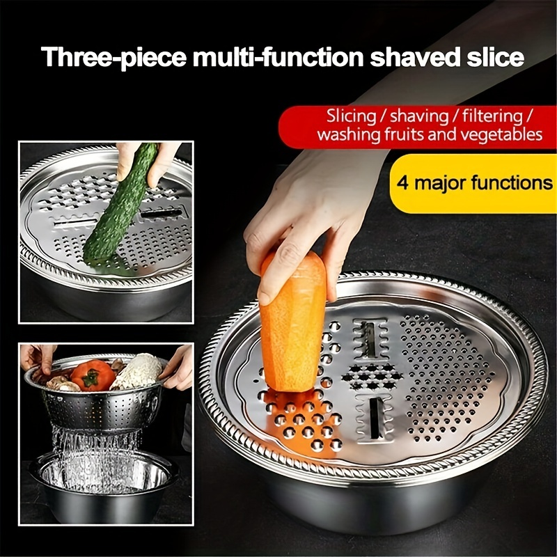 3pcs Stainless Steel Vegetable Cutter Set for Potatoes and Radishes
