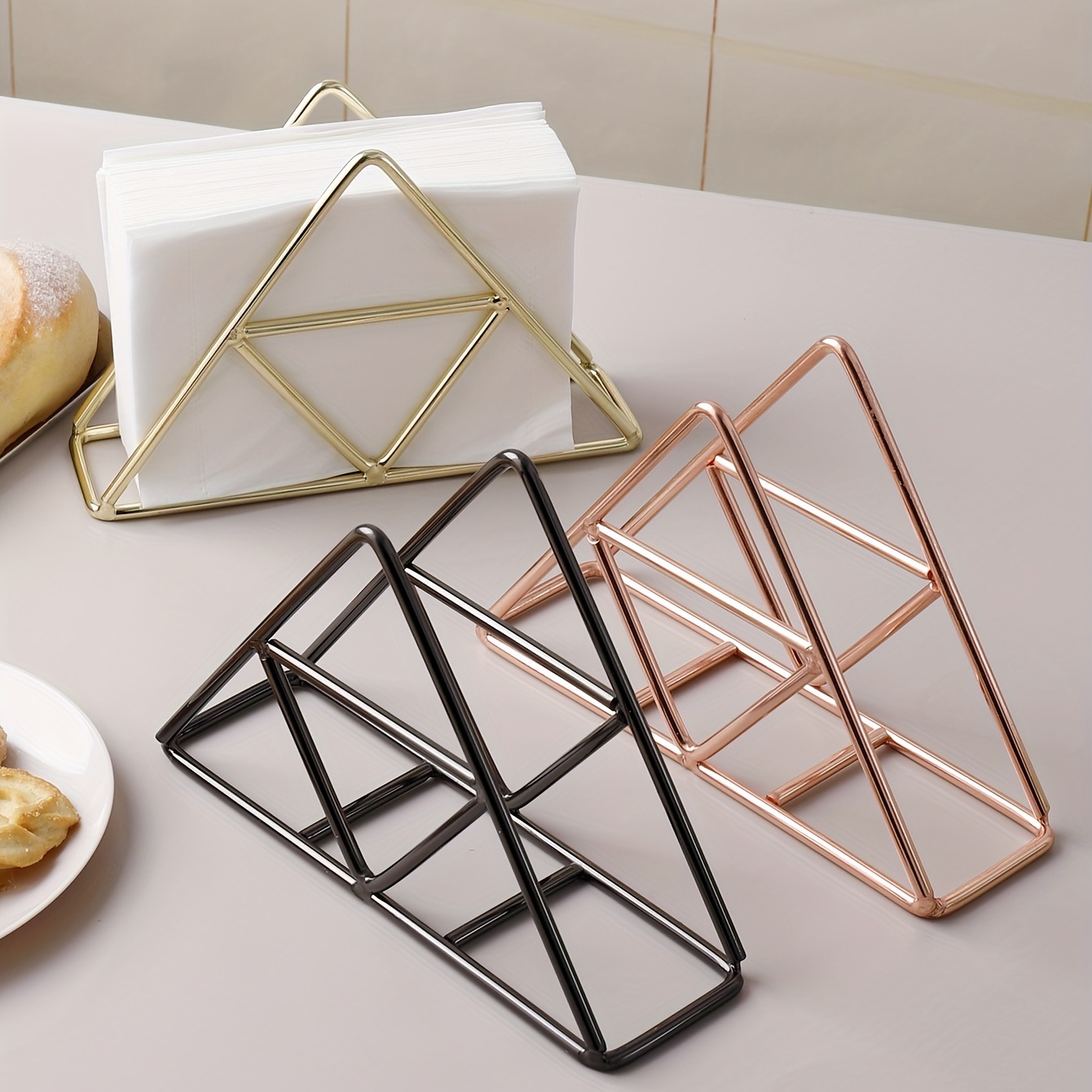 

1pc Modern Metal Napkin Holder For Bathroom And Kitchen - Stylish Tissue Holder For Table Accessories