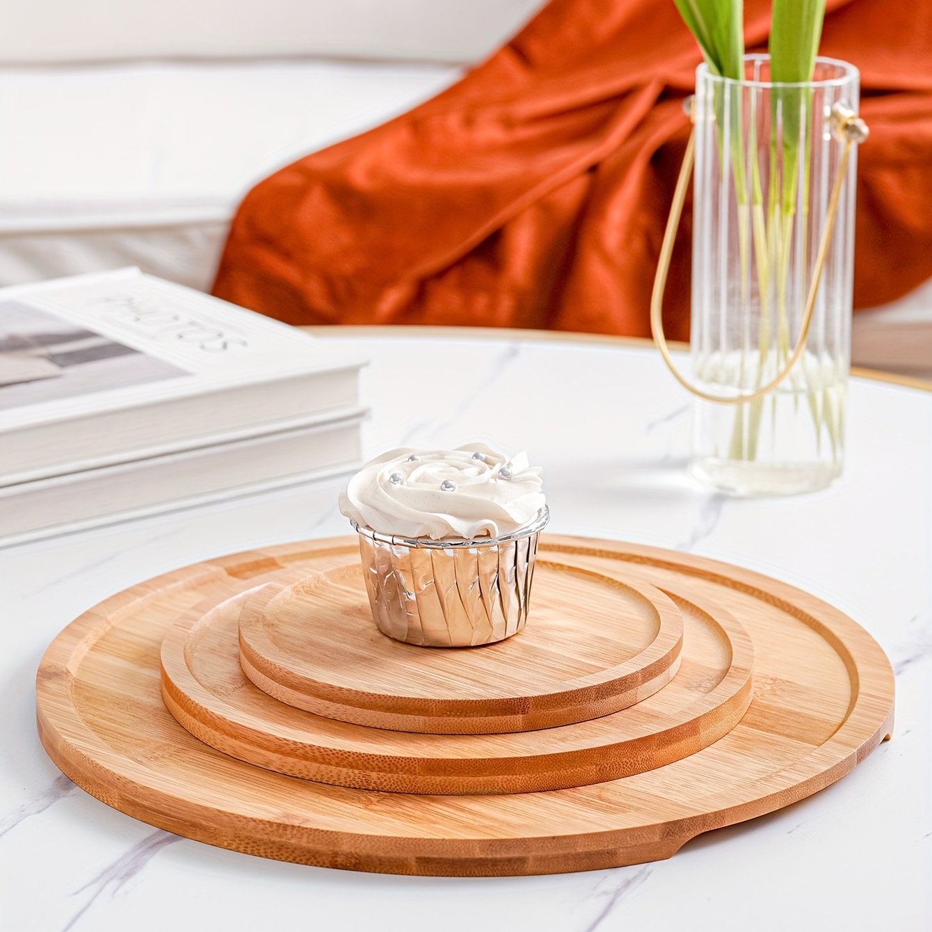 Round Wood Tray For Serving Food Snacks Drinks Sushi Steak - Temu Italy
