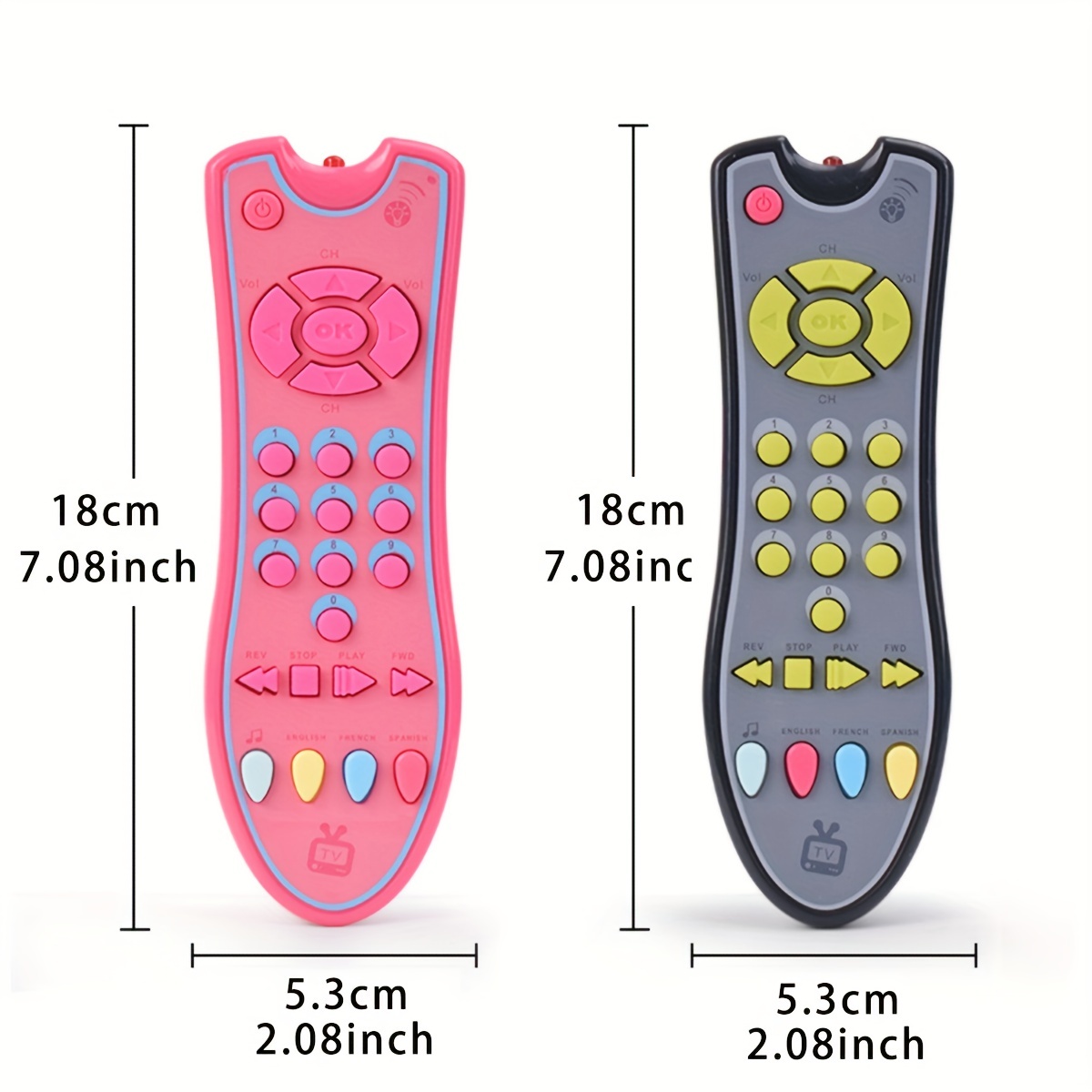 My Remote Télécommande pour bébé avec musique et télé - Jouet éducatif pour  enfants de 1 à 3 ans - Pour garçons et filles de 1 à 3 ans (rose)