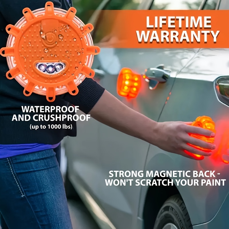 Paket] LED Warnleuchte 360° Pannenhilfe Notfall Auto mit Magnet 9