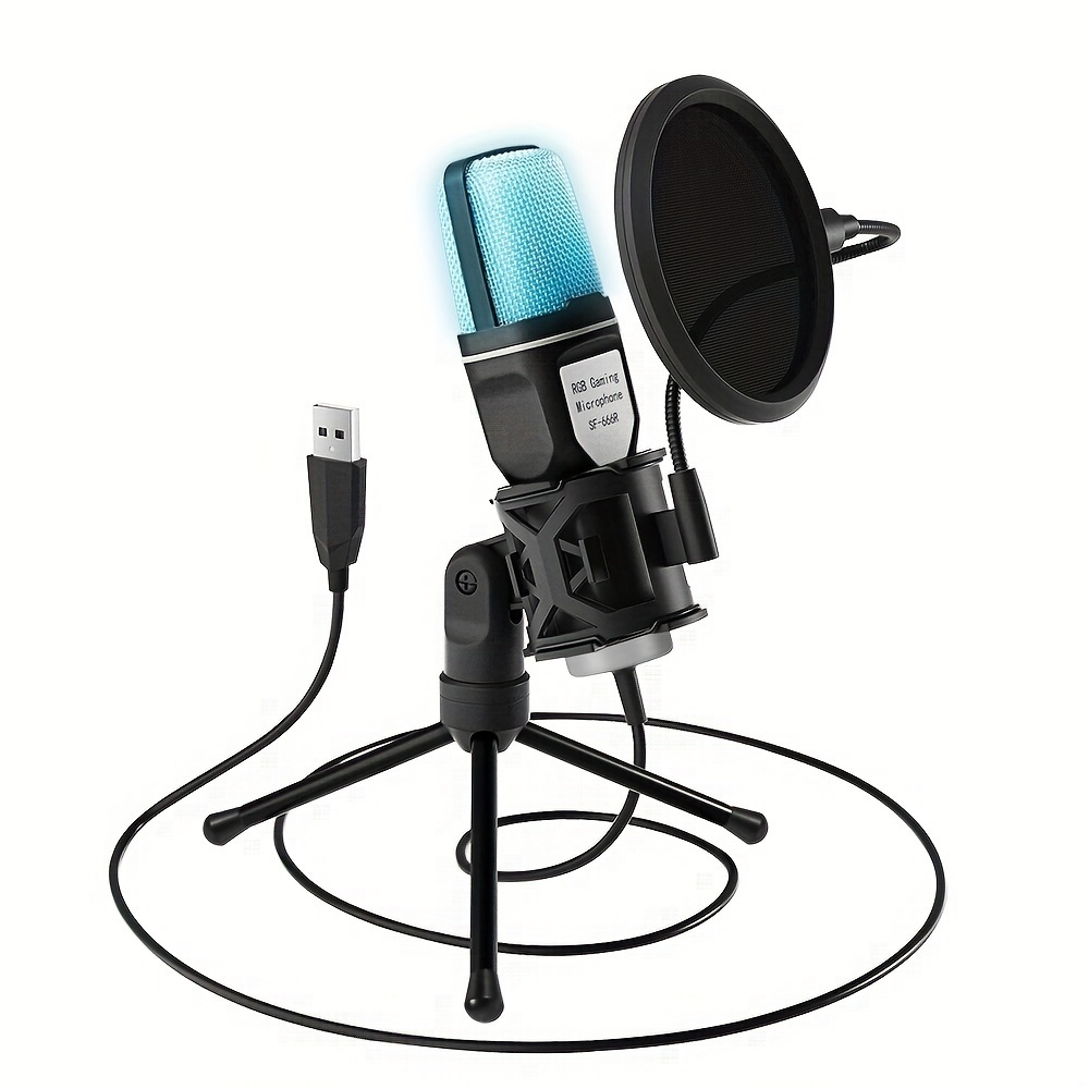FIFINE Ampligame USB Microphone for Gaming Streaming with Pop Filter Shock  Mount&Gain Control,Condenser Mic for PC/MAC -A6V
