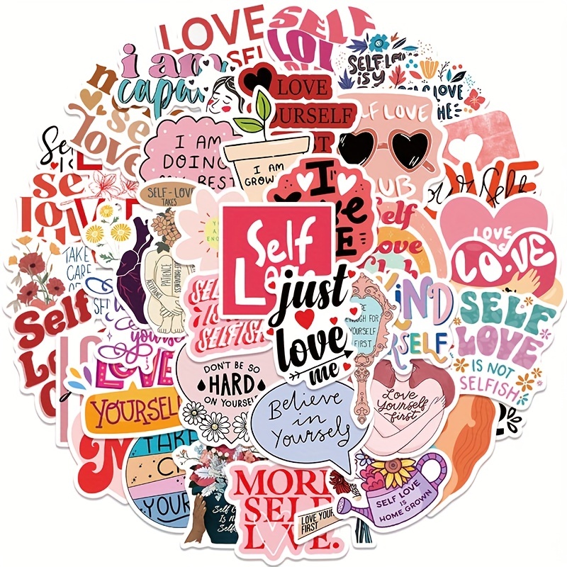 50pcs Self Love Graffiti Sticker Decorative Luggage Notebook Water Cup Sticker