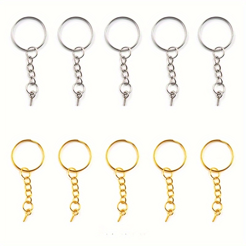 Keychain Rings With Chain Key Chain Making Kit Include Split - Temu