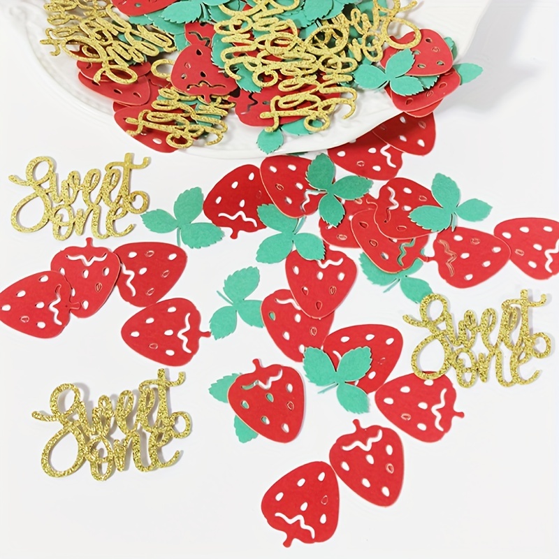 

100pcs, Sweet 1 First Birthday Party Strawberry Confetti, Birthday Supplies