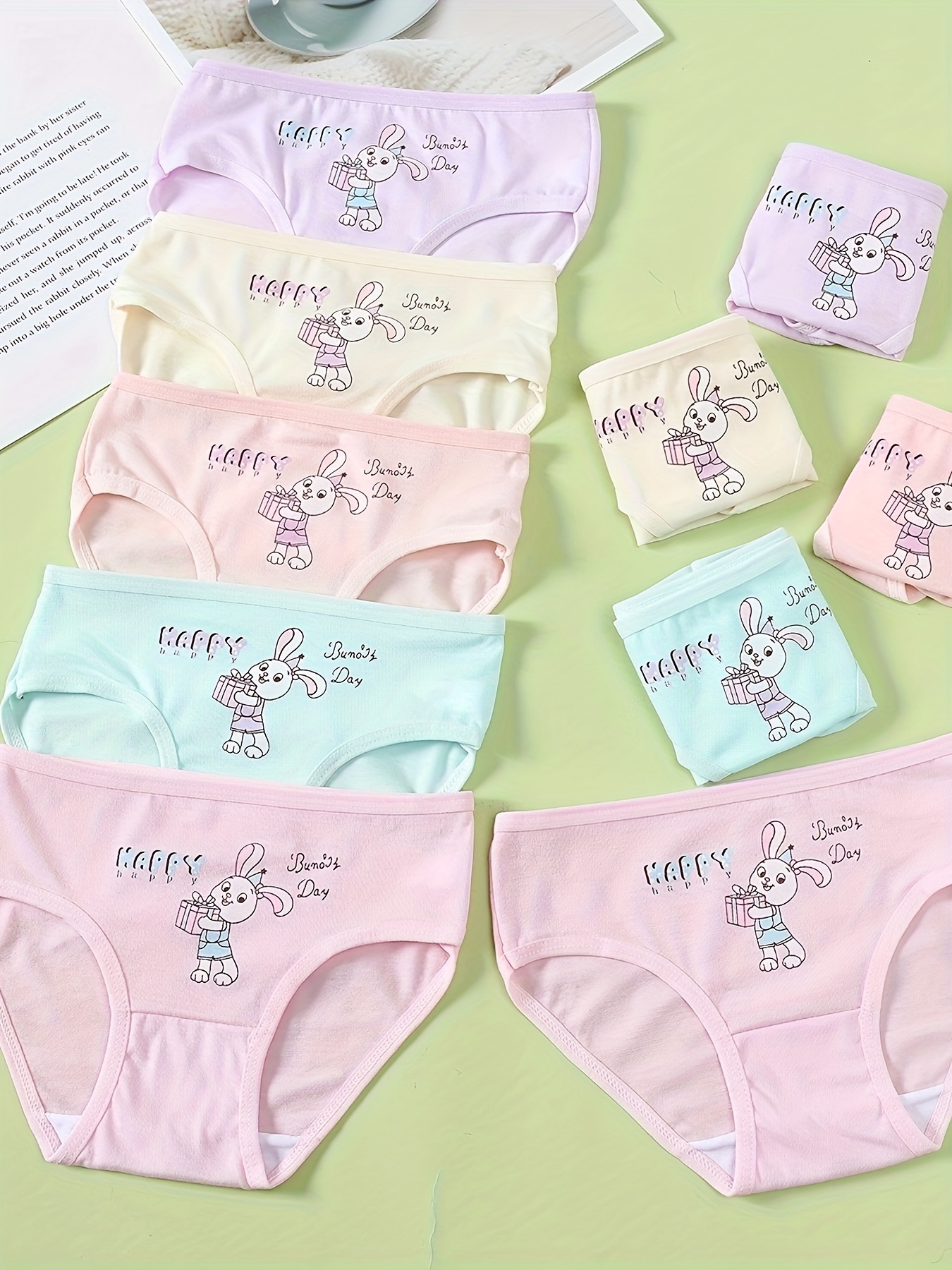 Cheap LANGSHA 4Pcs Soft Cotton Women's Panties Breathable Underwear Cartoon  Cute Girls Briefs Low-Rise
