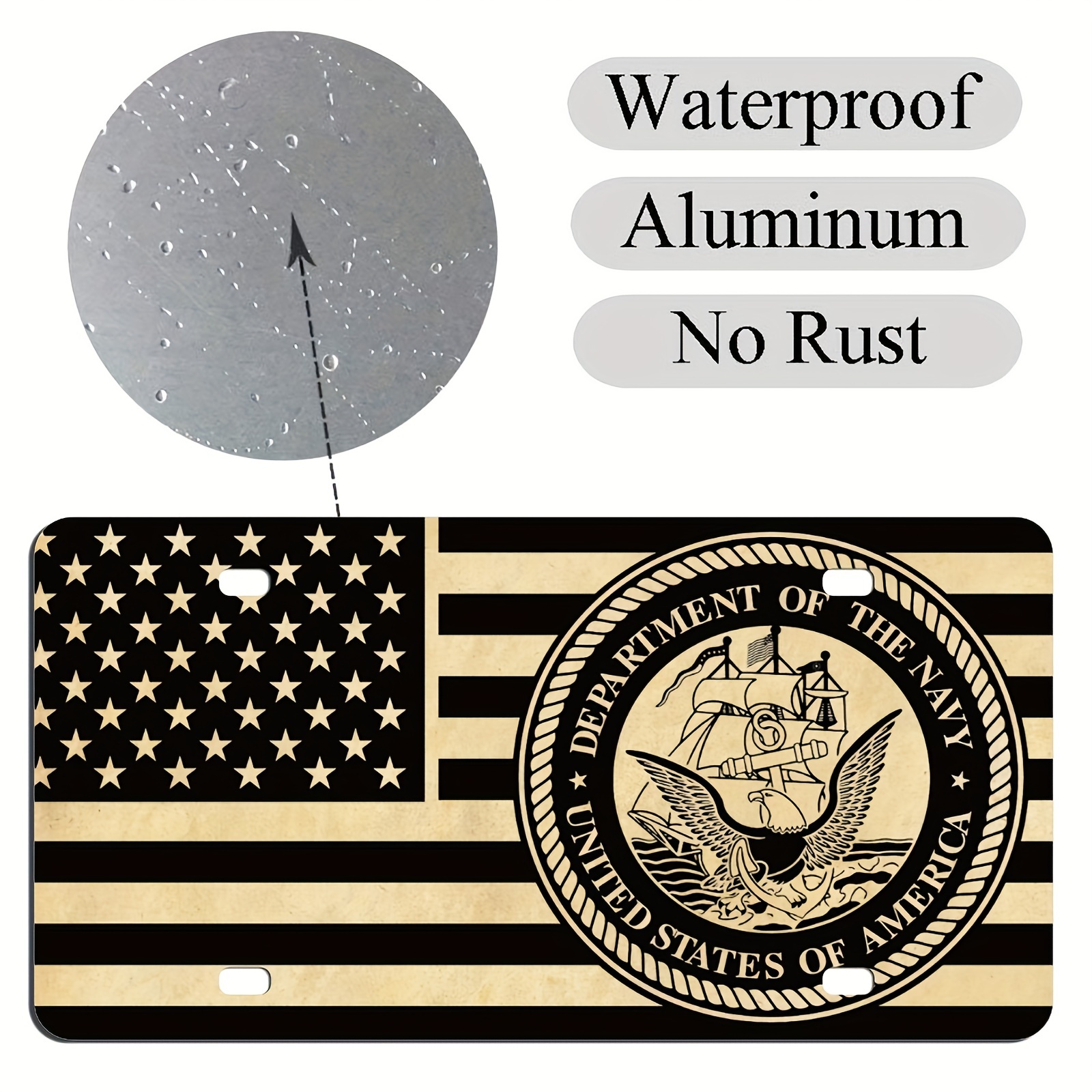 Car Tag Plate Aluminum American Patriotic Eagle License Plate Teal With 4  Holes Car Accessories For Men Women 6 12in 15 30cm - Automotive - Temu