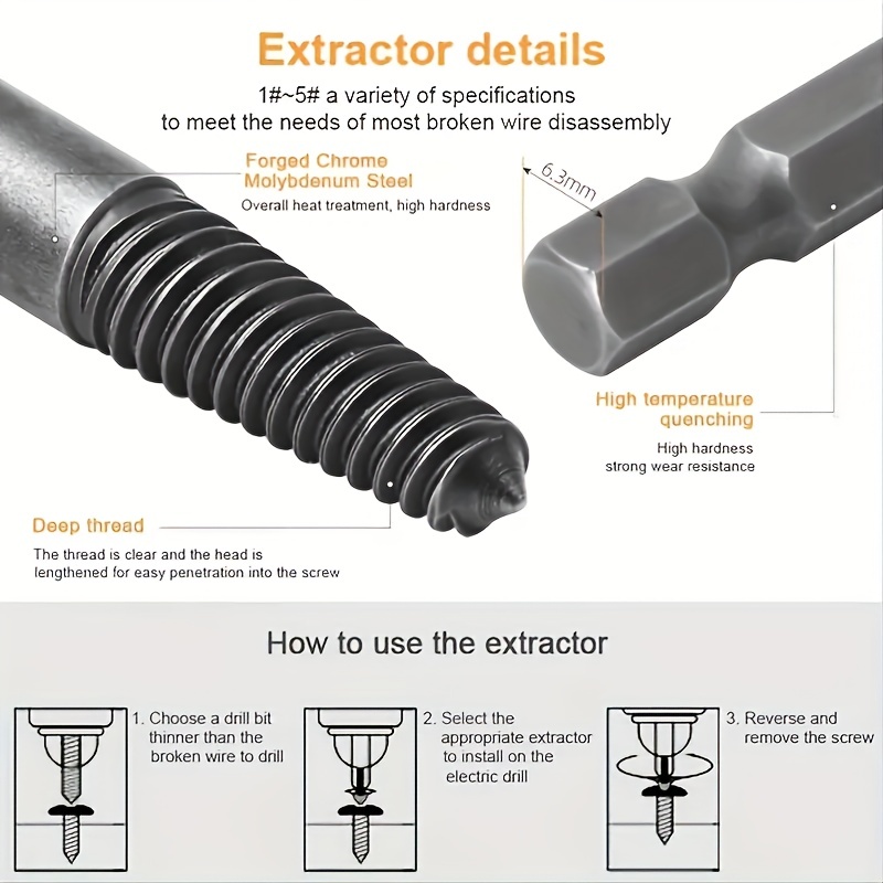 Bolt Extractor Kit Easily Remove Damaged Screws Bolts Pipes - Temu