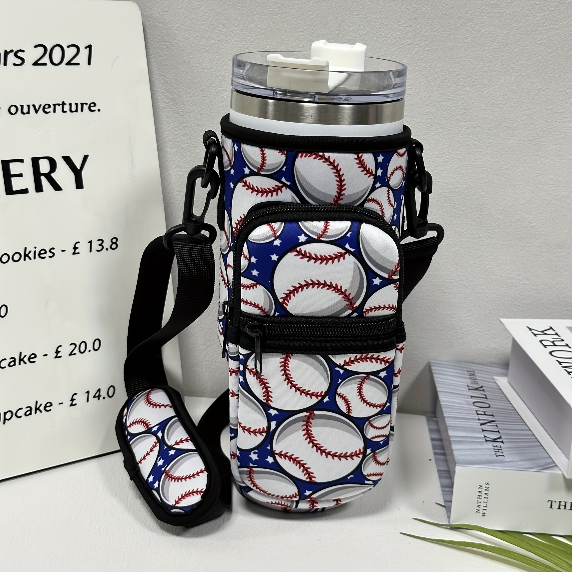 Colorful Insulated Sleeve for 40oz Cup w/ Pocket - Pattern Printed Holder