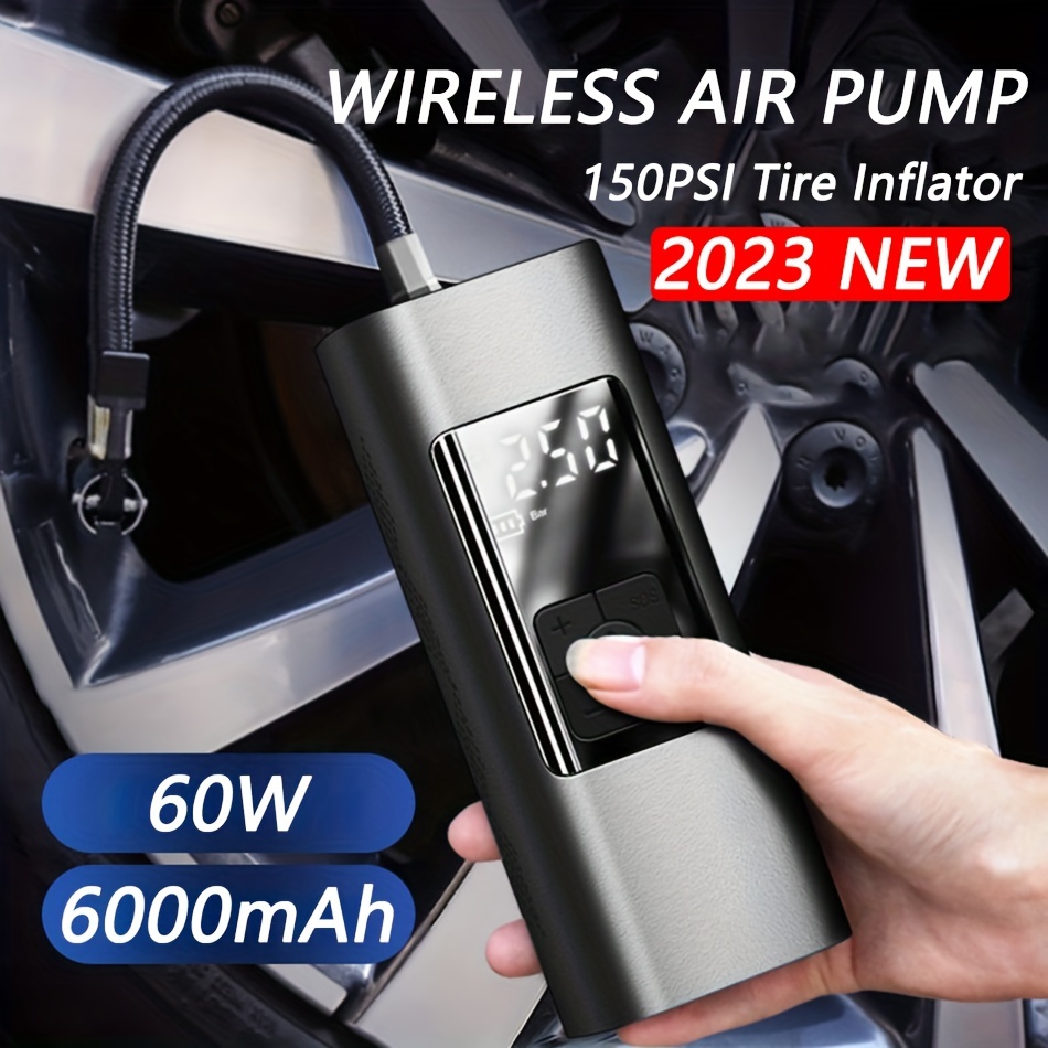 6000mAh Portable Car Air Compressor 12V 150PSI Electric Cordless