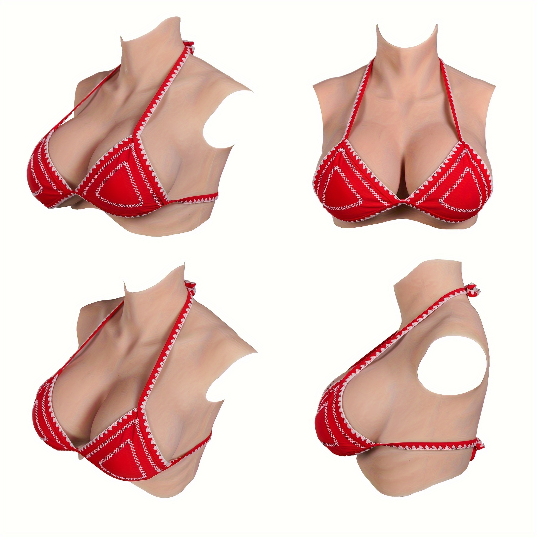 High Collar Solid Silicone Chest Vest C/d Cup Cosplay - Temu