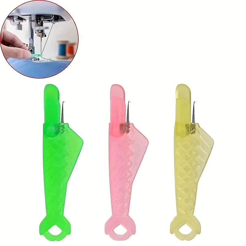 Mini Sewing Machine Needle Threader With Hook Plastic Needle Insertion Tool  Elderly Quick Automatic Changer Craft Accessories - AliExpress