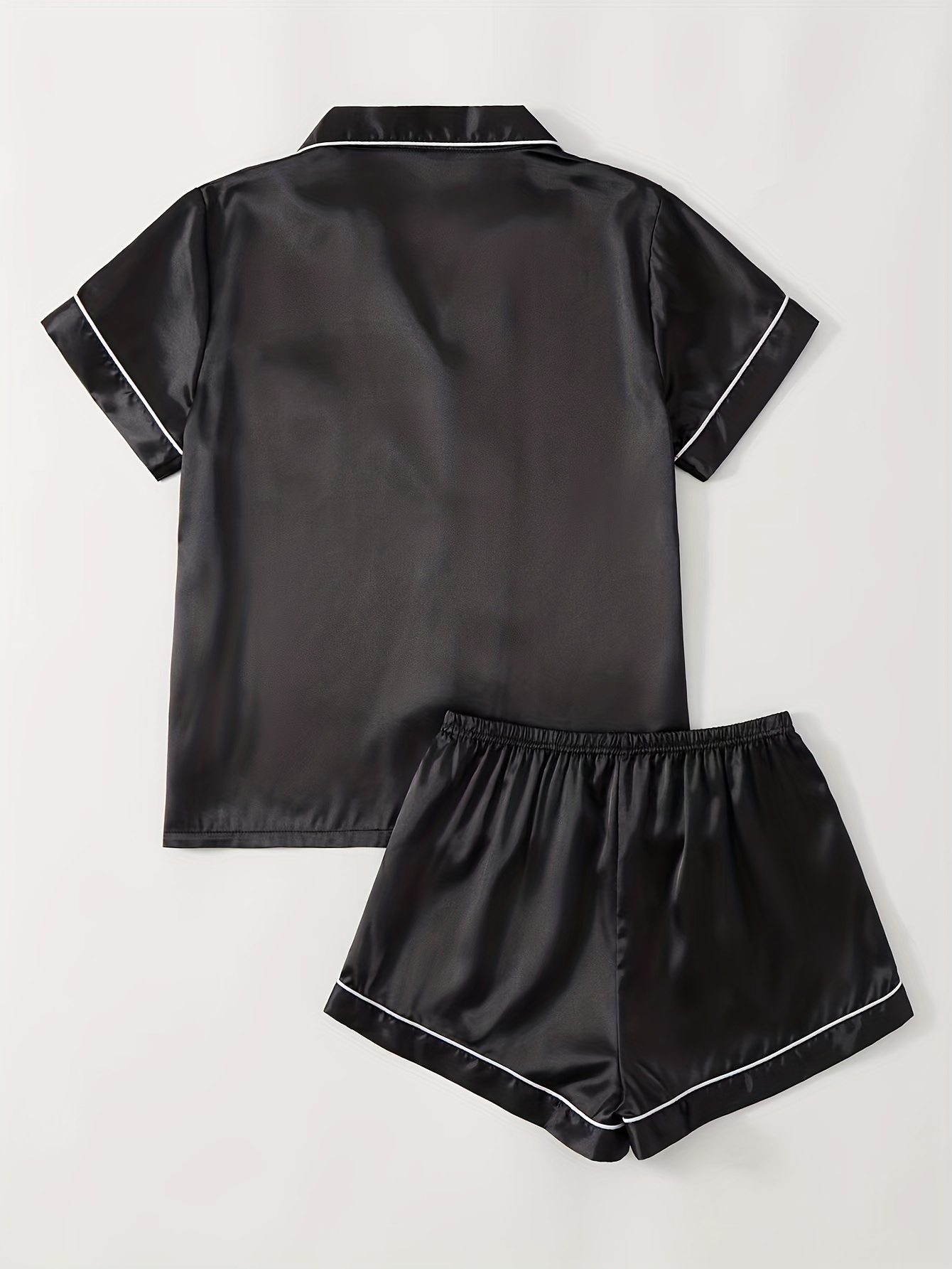 Kids Modal Pajamas Suit Rib Short Sleeve Top Shorts Set - Temu