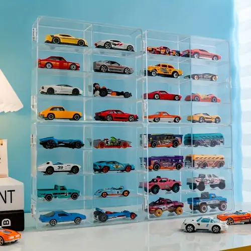 1pc 1 64 Hot Wheels Storage Box Transparent Multi Layer Sports Car Toy  Model To Organize Storage Shelves - Home & Kitchen - Temu France