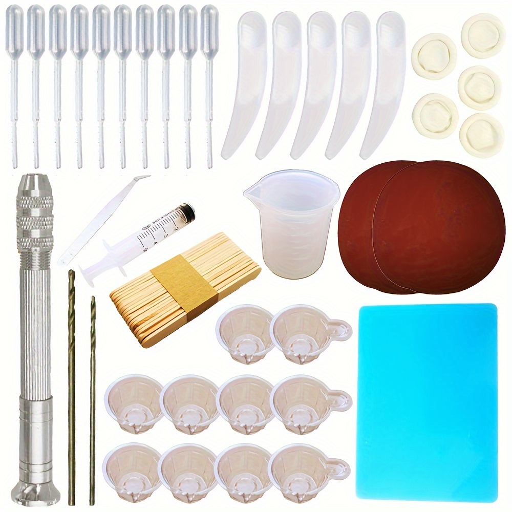 Diy Epoxy Resin Tools Measure Cups Silicone Cup Mix Stick Wooden Sticks  Dropper Adjustment Adjuster