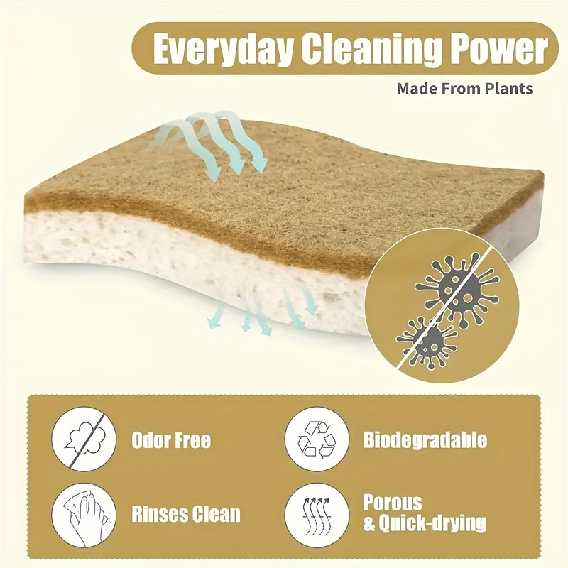 Natural Kitchen Sponge - Biodegradable Compostable Cellulose and