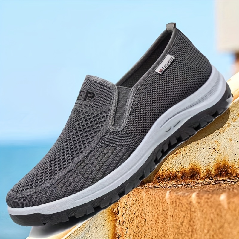 Slip Casual Shoes Men s Knit Breathable Lightweight Comfy - Temu