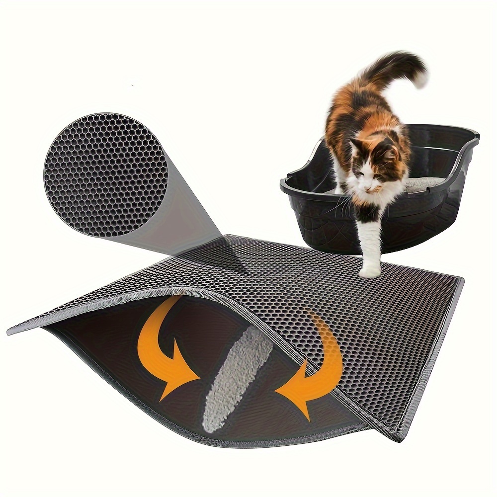 

1pc Eva Cat Litter Mat With Double-layer Waterproof And Easy To Clean, Suitable For Indoor Cats Use