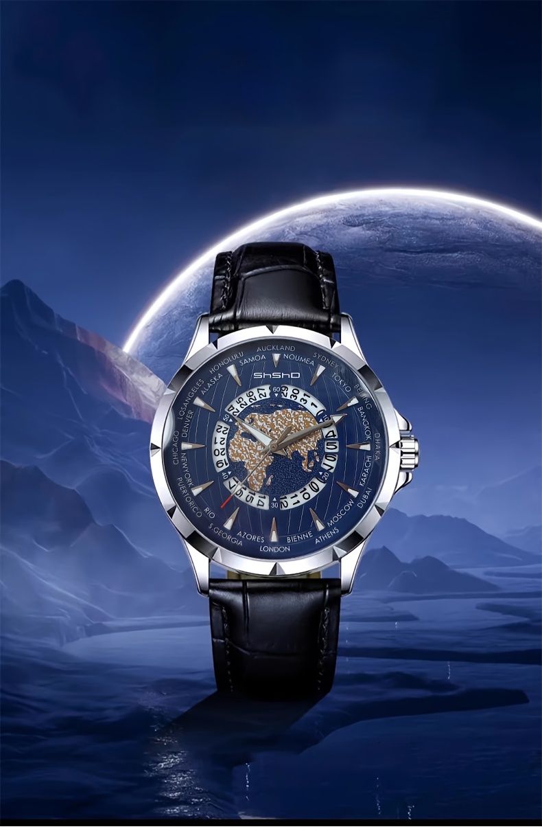 Montre Calendrier Unique Gros Cadran Hippocampe Hommes