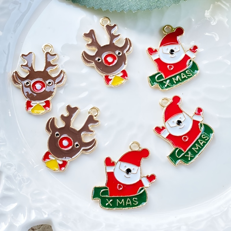 Cute Christmas Charms Pendants Xmas Santa Claus - Temu