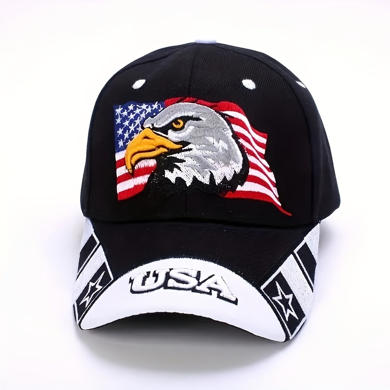 Eagle Embroidered Baseball Cap Unisex Adjustable Dad Hat Patriotic Cap